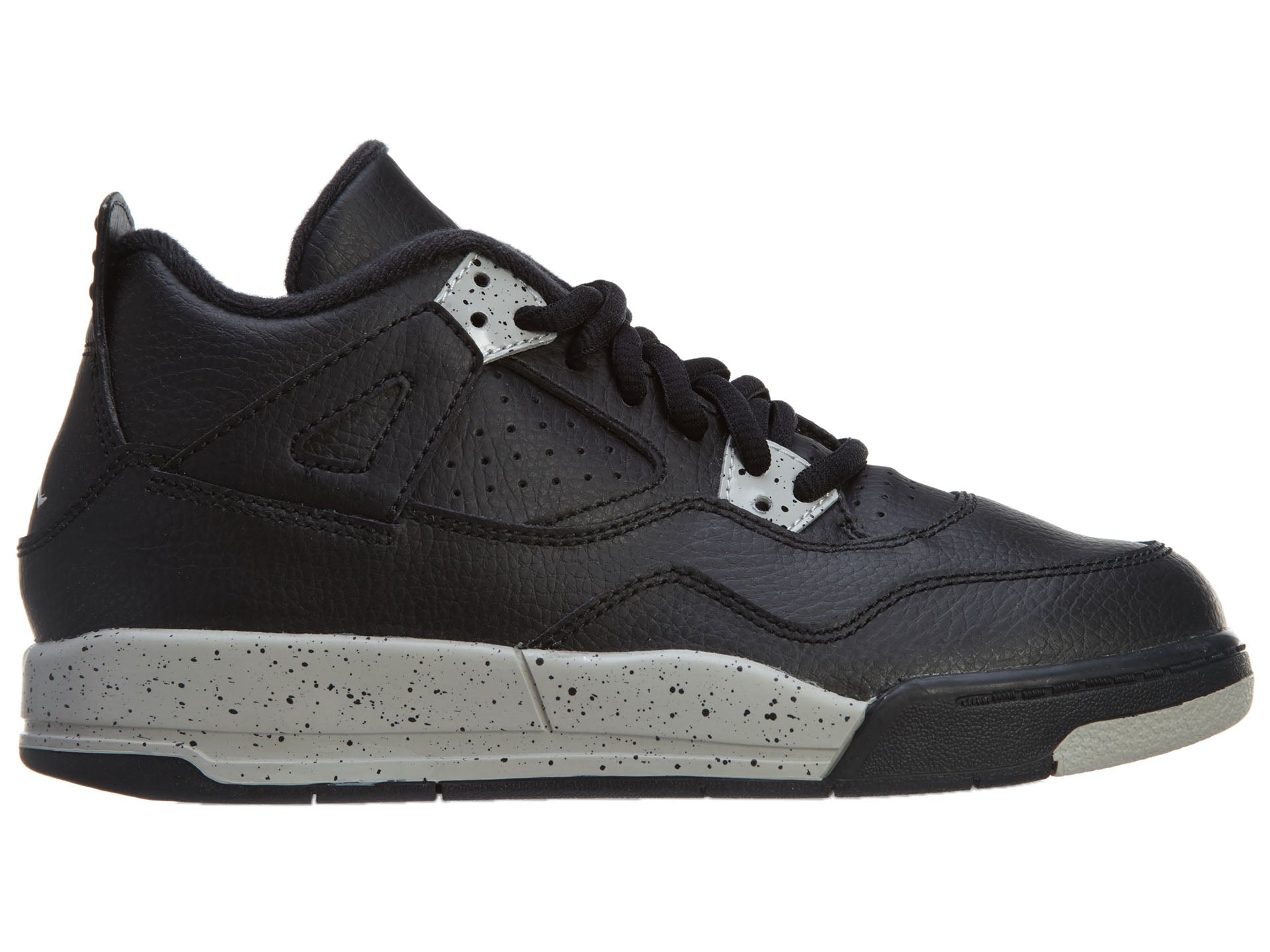 Nike Jordan 4 Retro LS BP Black Tech Grey Oreo  Boys / Girls Style :707430