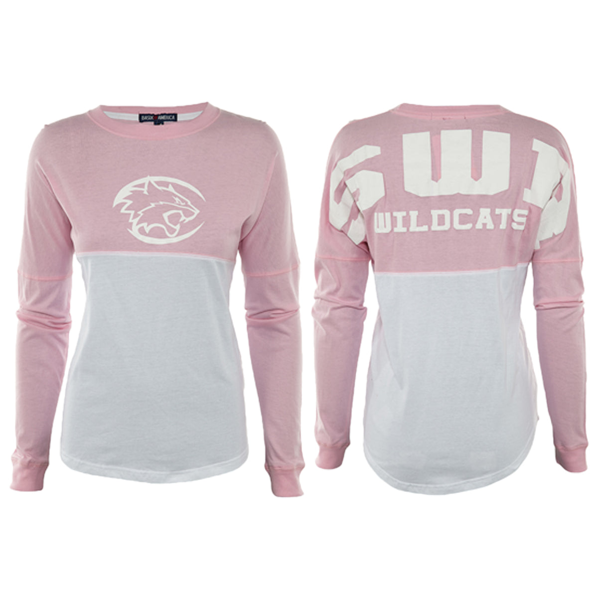 Basix Of America SWR Wildcats Long Sleeves Jumbo Crewneck T-Shirt Womens Style : JR-5660