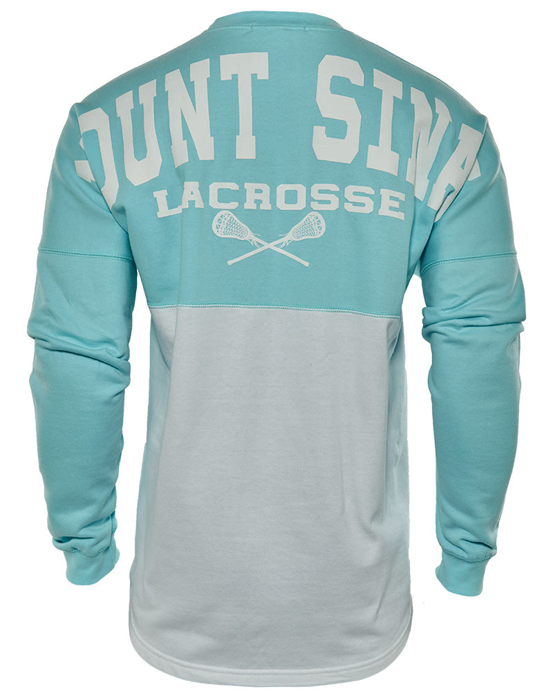Basix Of America Mount Sinai Lacrosse Two Tone Fleece Crewneck Pullover Sweatshirt Mens Style : CNR-5000