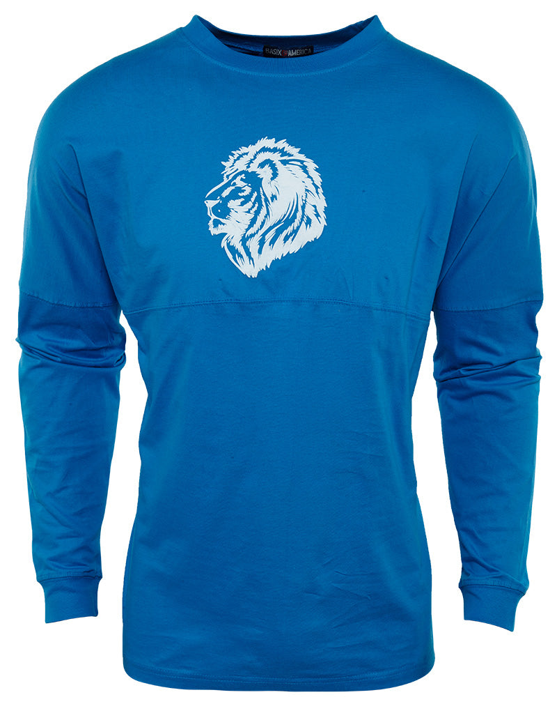 Basix Of America Longwood Lions Logo Long Sleeve Crewneck T-Shirt Unisex Style : MN-5660
