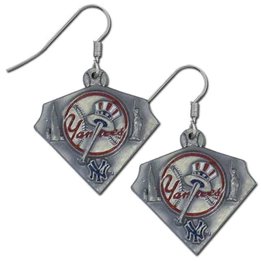 Mlb New York Yankees Diamond Style Dangle Earrings Unisex Style : 8996-er-30