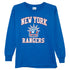 Gildan Ultra Cotton NY Rangers Alternate Logo Long Sleeve Crewneck T-Shirt Big Kids Style : G2400