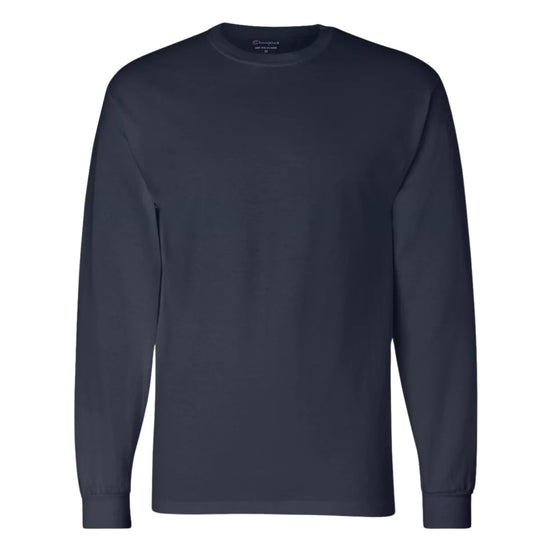 CHAMPION AUTHENTIC LONG SLEEVE TSHIRT:CC8C-NAVY