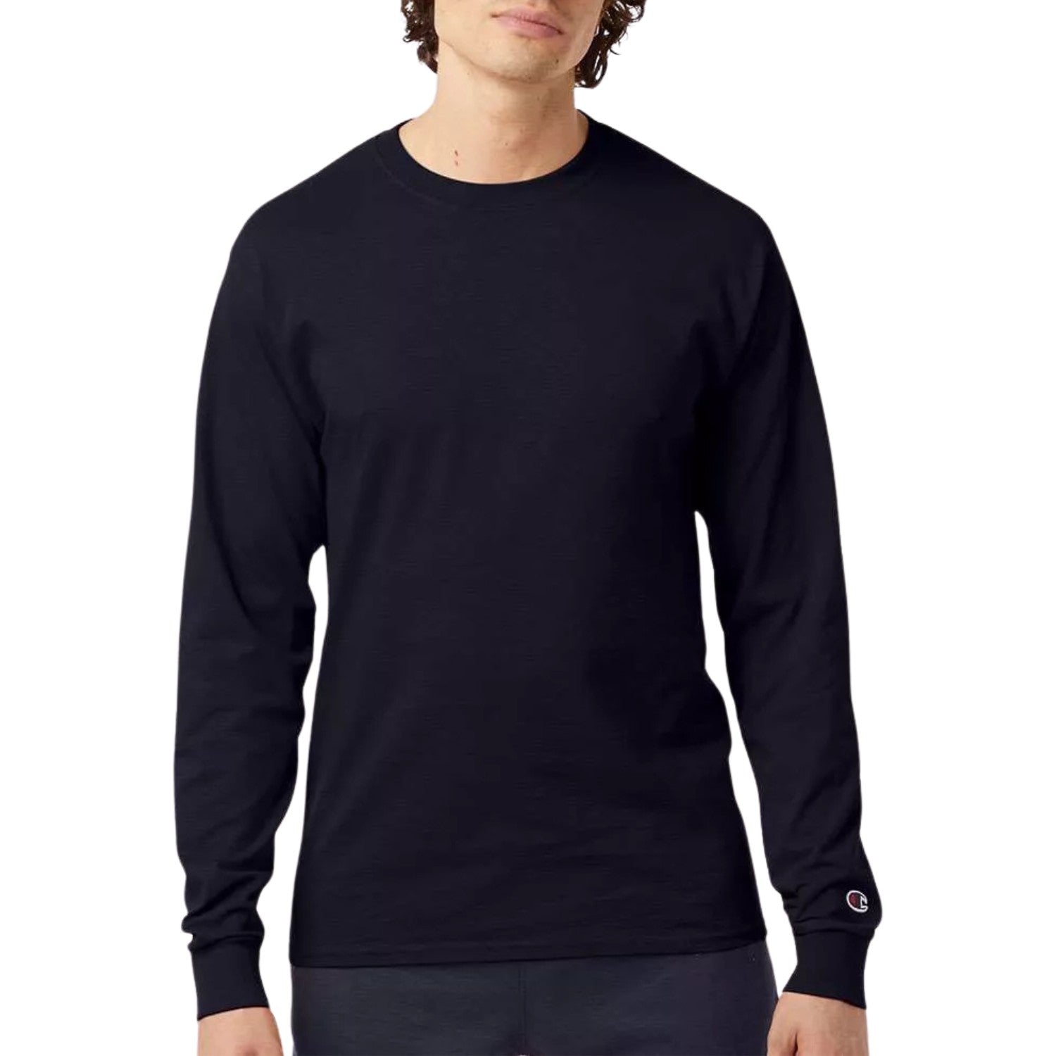 CHAMPION AUTHENTIC LONG SLEEVE TSHIRT:CC8C-NAVY