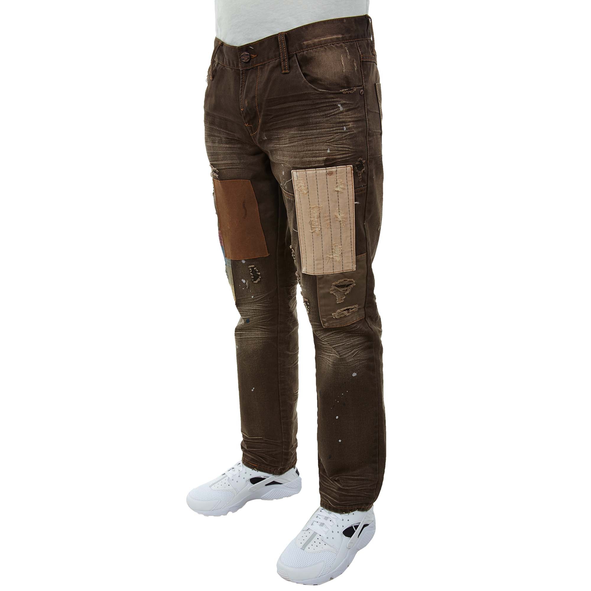 Grind House Chocolate Patch Denim Pants Mens Style : Gh160405-32