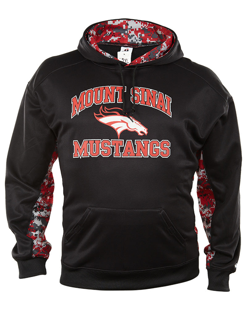 Badger Sport Adult Digital Camo Mount Sinai Mustangs Pullover Hoodie Mens Style : RN76619