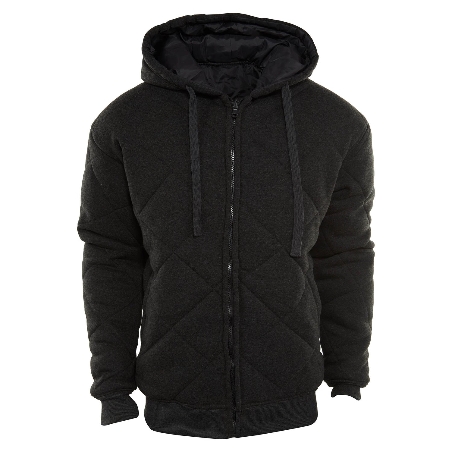 Plaza Quilted Zip-Up Hoodie Jacket Mens Style : P001