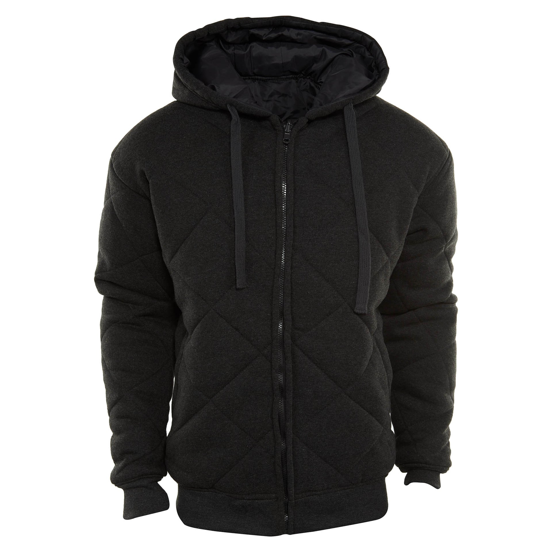Plaza Quilted Zip-Up Hoodie Jacket Mens Style : P001