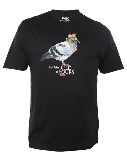 DIRTY GHETTO KIDS Smoking Pigeon Printed Short Sleeves Crewneck T-Shirt Mens Style : RN123201