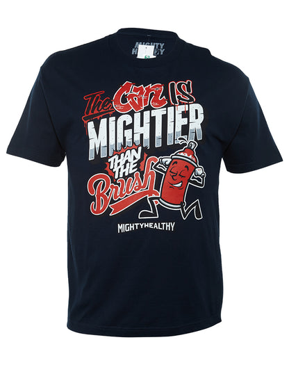 Mighty Healthy Short Sleeve Slogan Crewneck T-Shirt Mens Style : RN113647