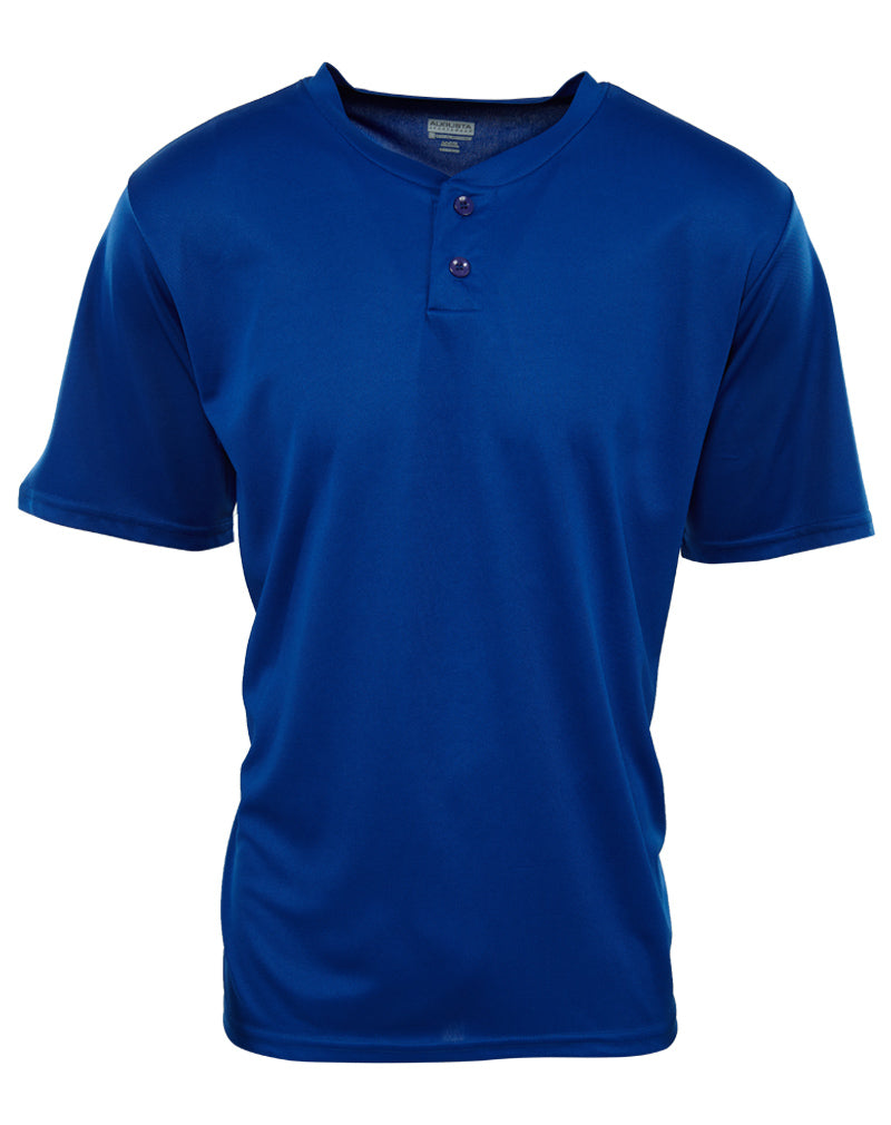 Augustia  Wicking Short Sleeve Two Button Baseball Jersey Mens Style : 426