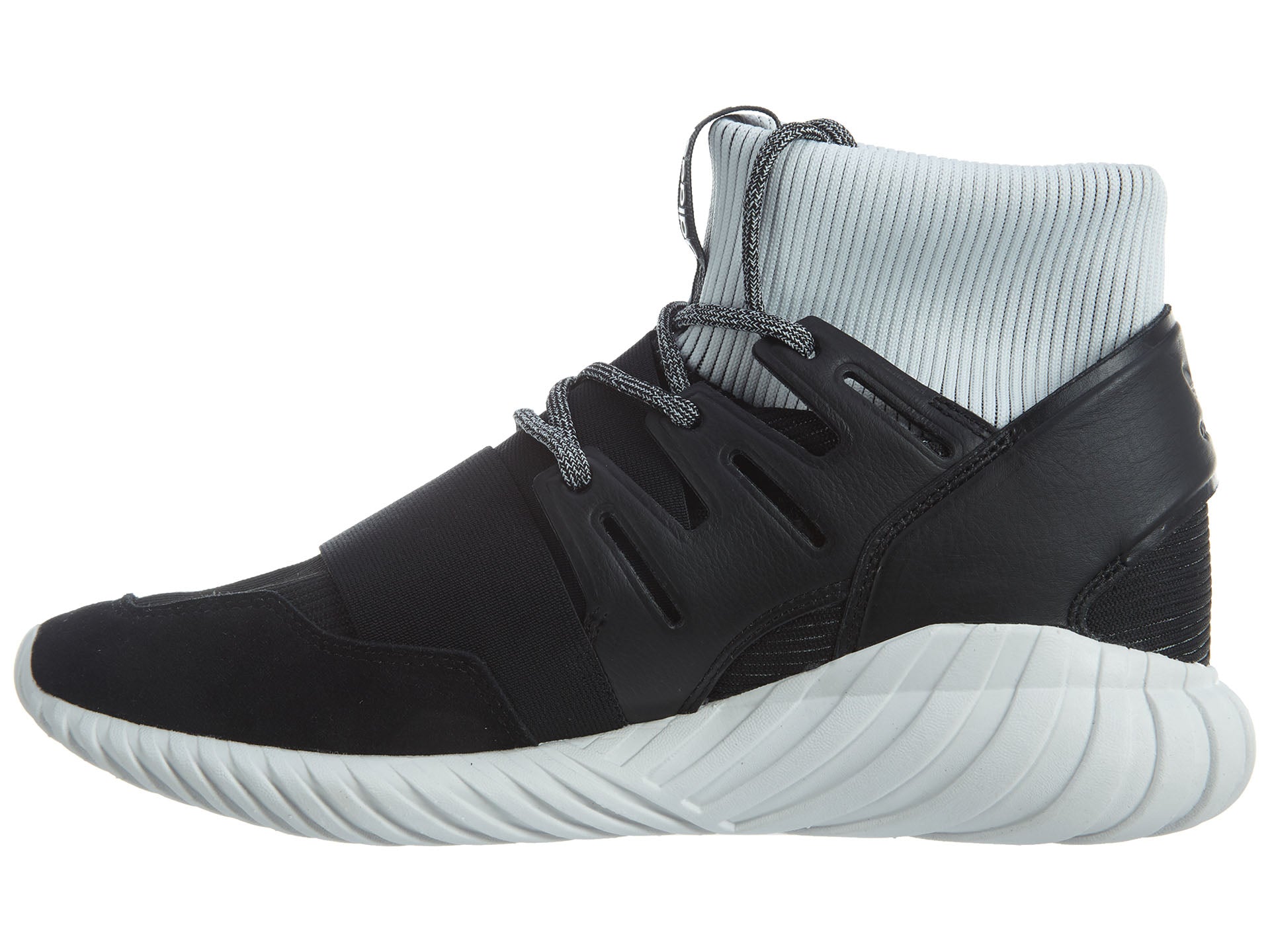 Adidas Tubular Doom Mens BA7555 Black White TwoTone Knit Mens Style :BA7555