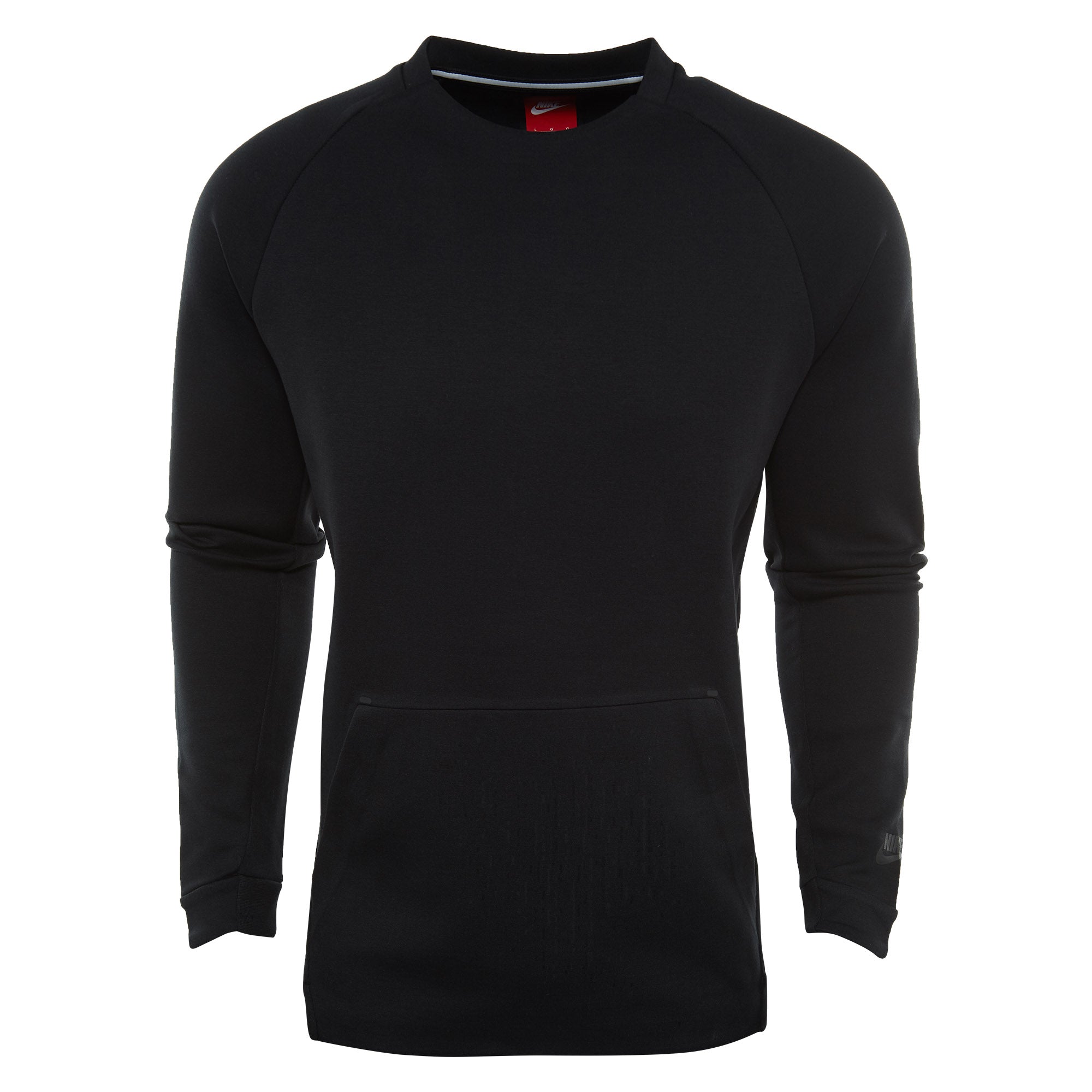 nike tech fleece crew neck sweat in black