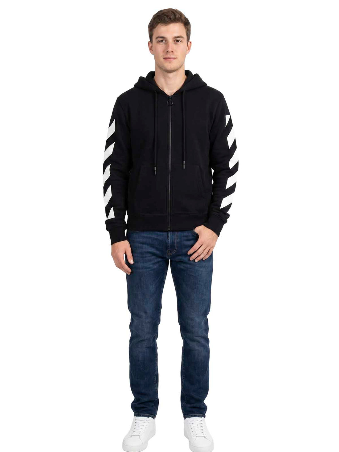 Off-white Diag Arrow Slim Zip Hoodie Mens Style : Ombe013c99fle00
