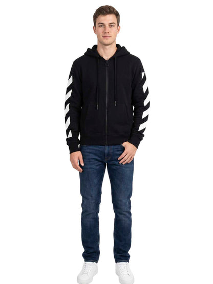 Off-white Diag Arrow Slim Zip Hoodie Mens Style : Ombe013c99fle00