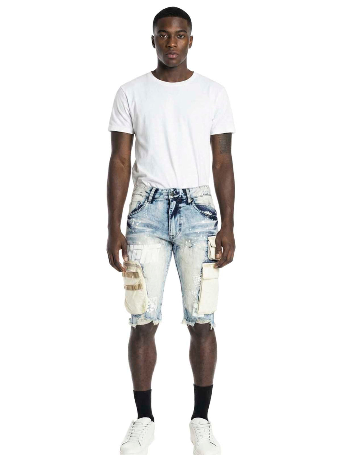 Smoke Rise Utility Fashoin Denim Short Mens Style : Js22237