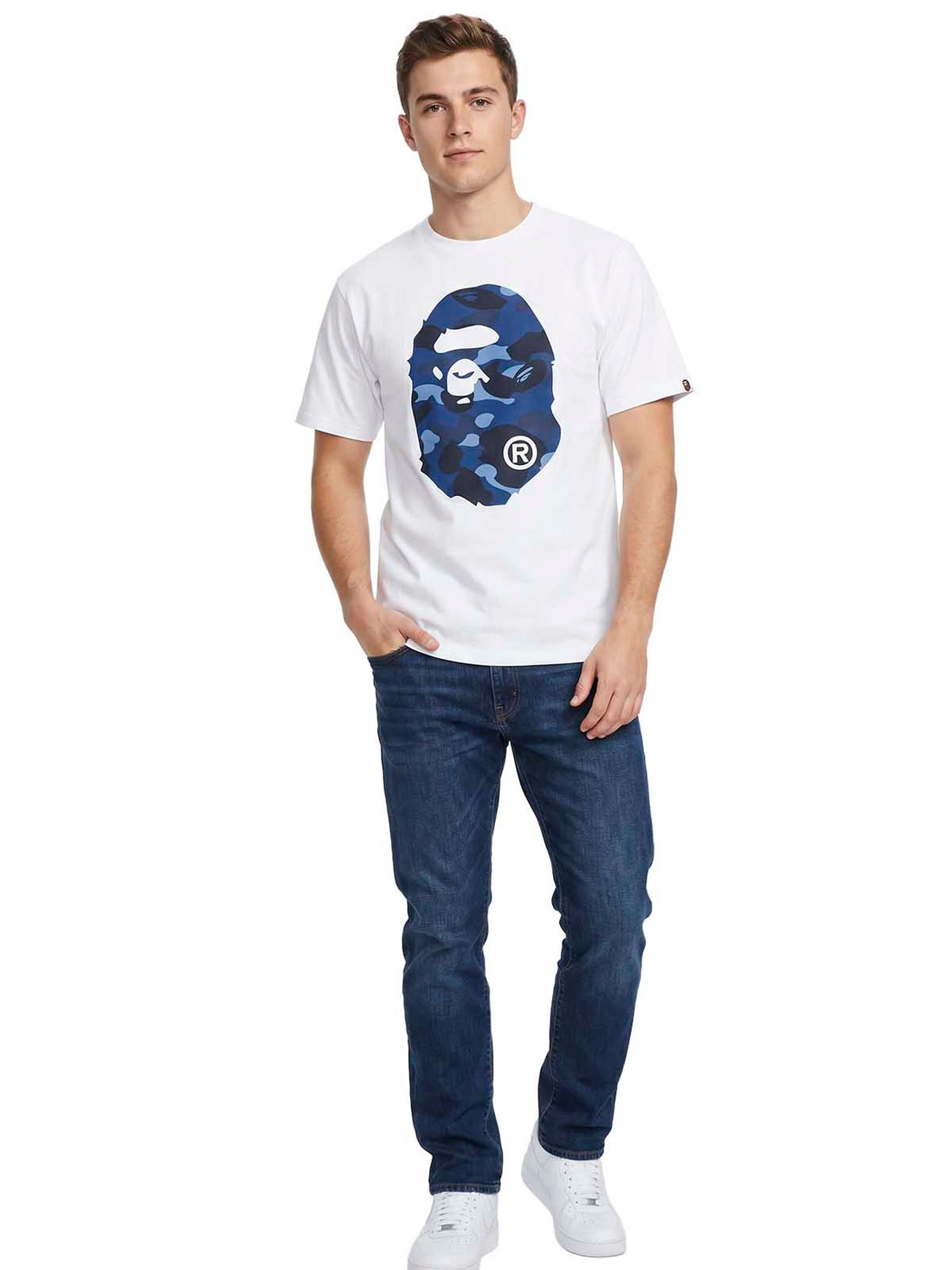Bape Color Camo Big Ape Head T-shirt Mens Style : 983587