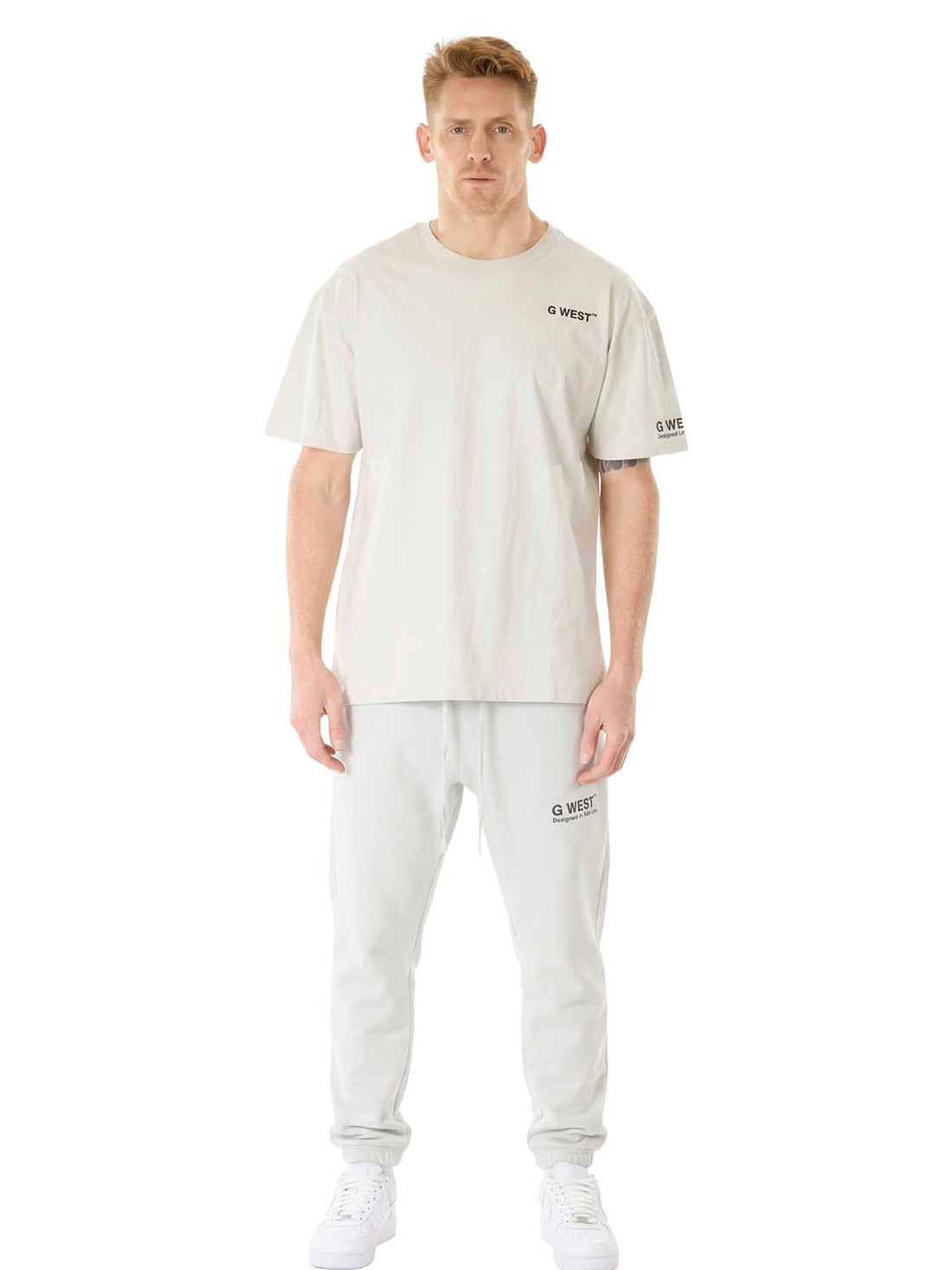 G WEST MENS  LIFESTYLE PREMIUM T-SHIRT - GRAY VIOLET
