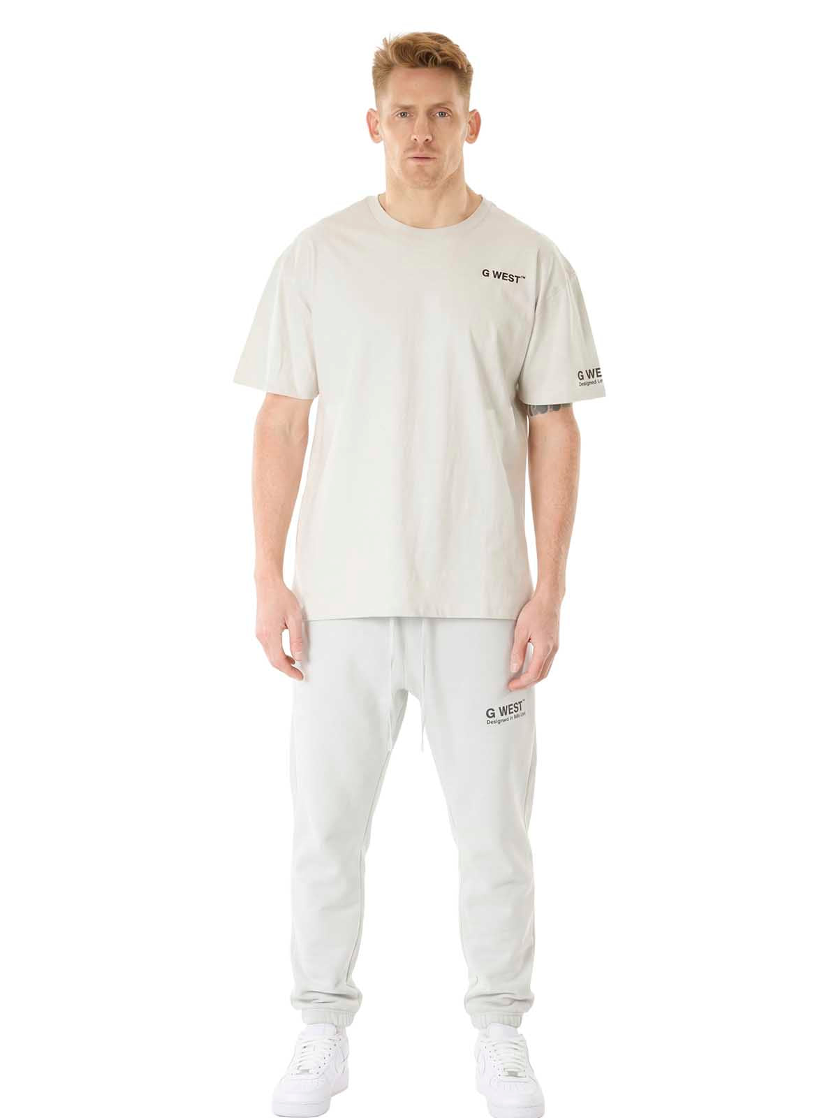 G WEST MENS  LIFESTYLE PREMIUM T-SHIRT - GRAY VIOLET