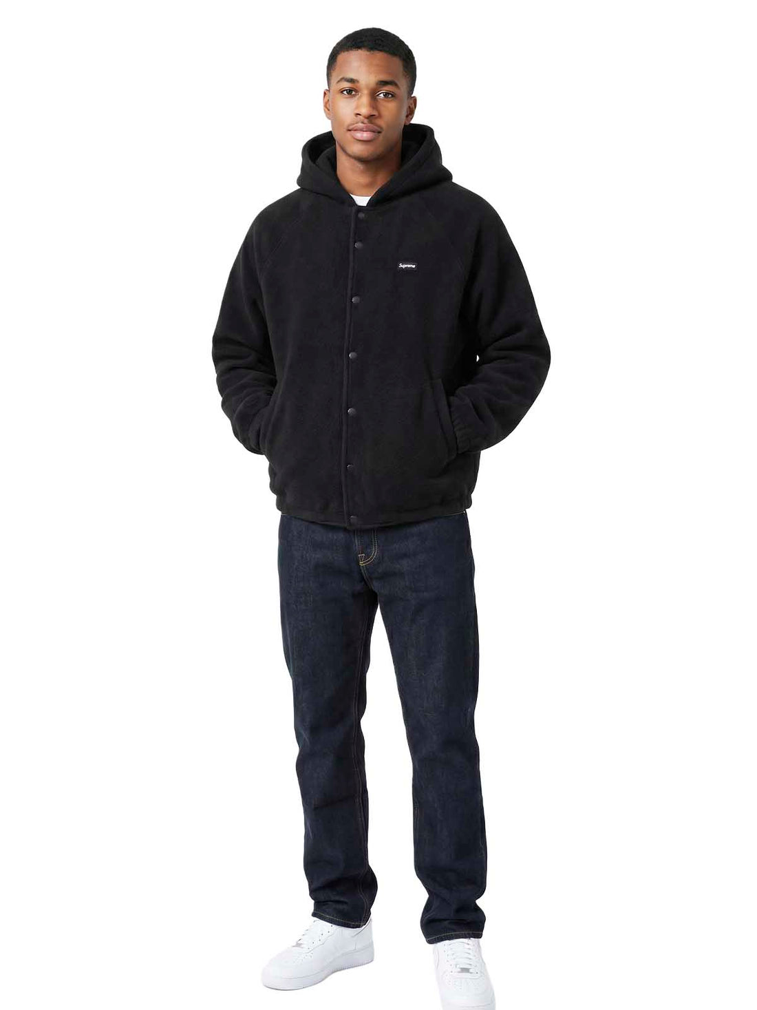 Supreme Polartec Hooded Raglan Jacket Mens Style : Fw18j88-BLACK