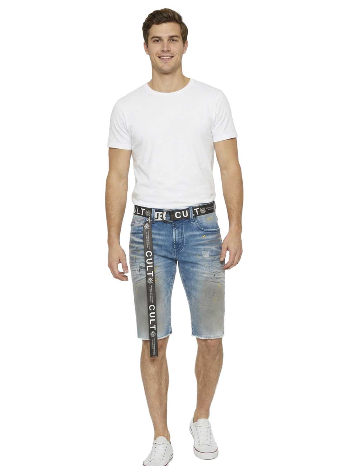 Cult Of Individuality  Rocker Short Stretch With Acai Belt Mens Style : 622a3-sr07j