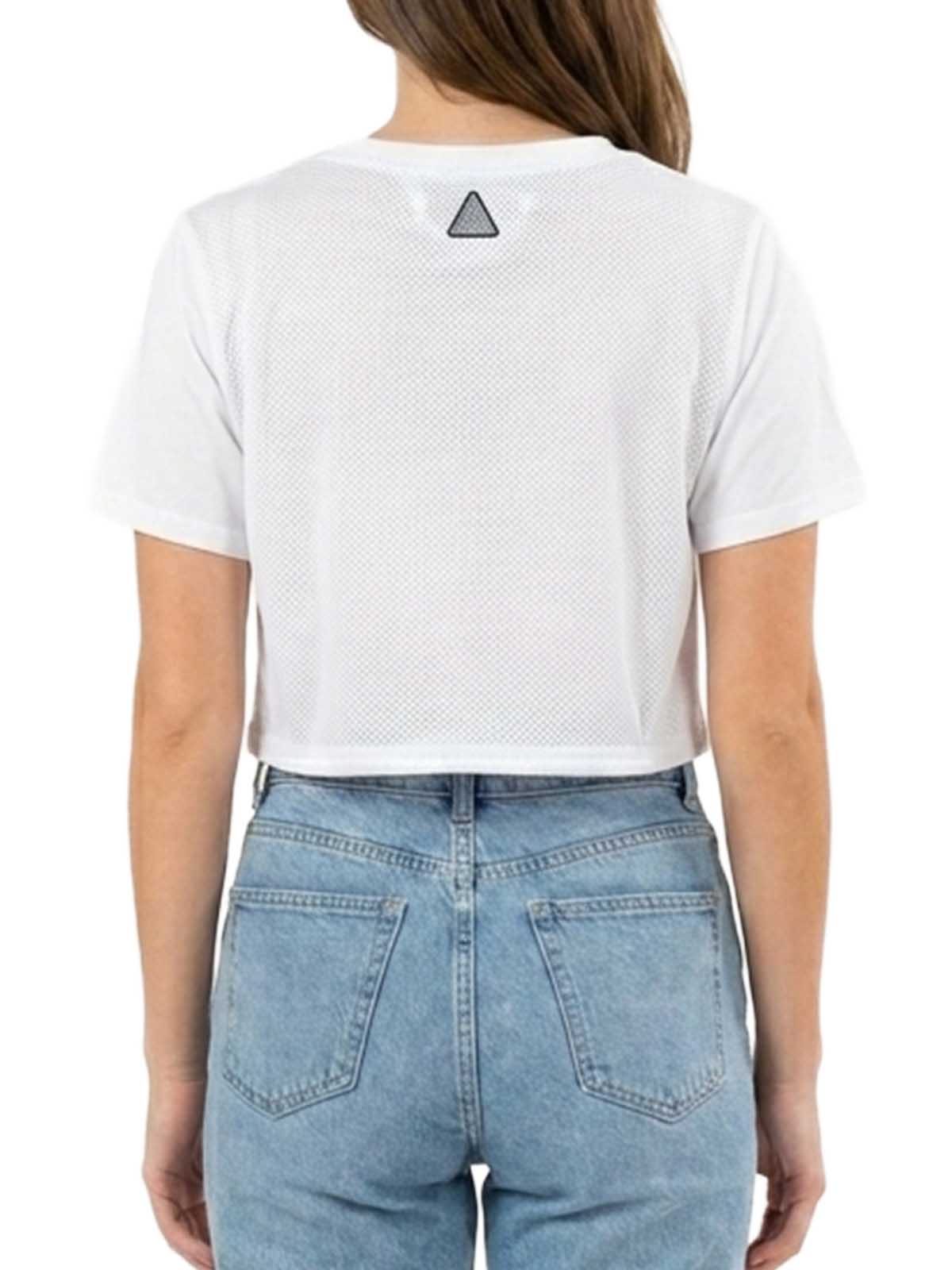 Black Pyramid Ombre Logo Crop Tee Womens Style : Ywa870031-WHT