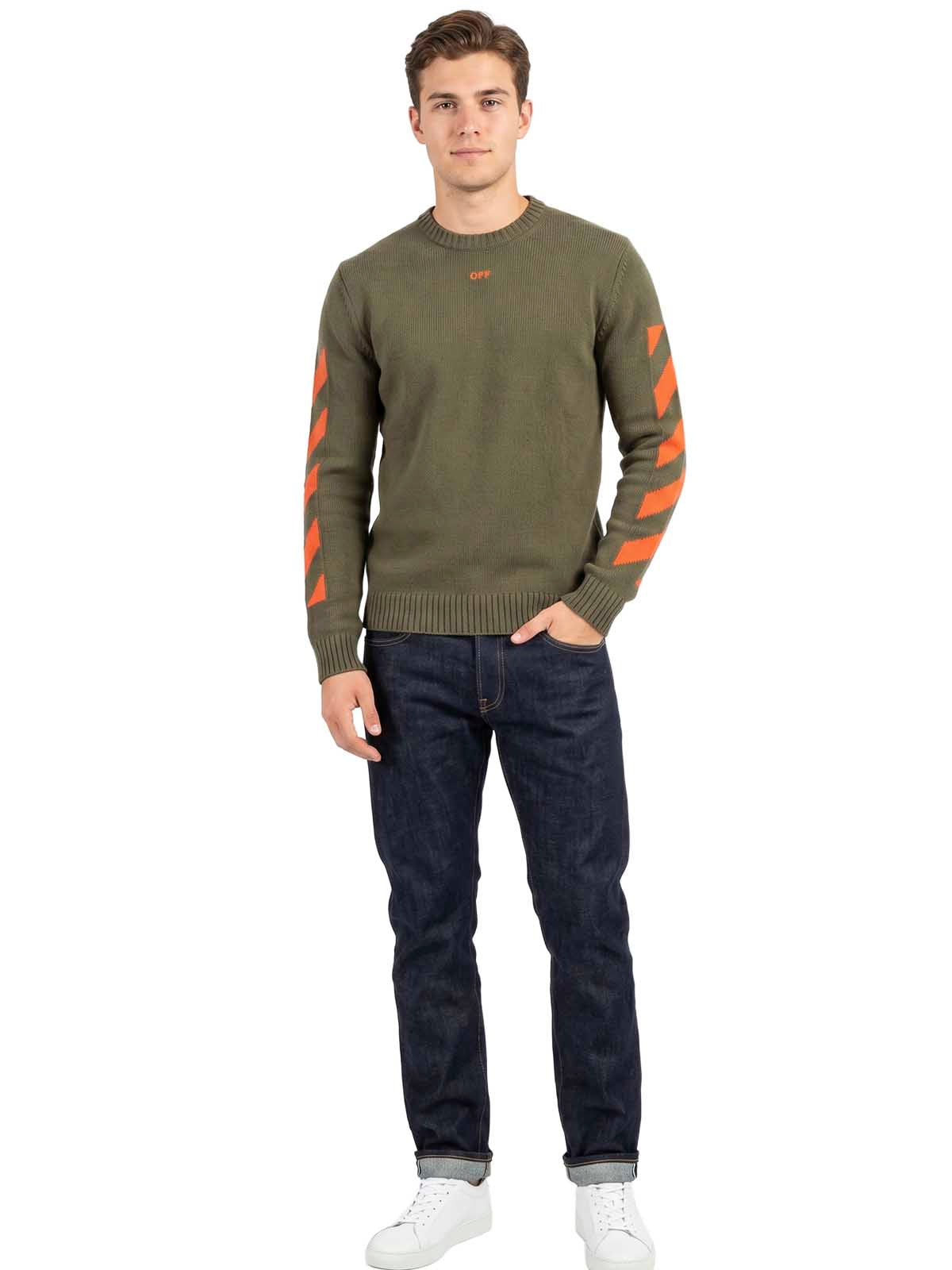 Off-white Diagonal Arrow Knit Crewneck Mens Style : Omhe023f22kni00