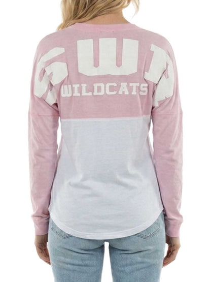 Basix Of America SWR Wildcats Long Sleeves Jumbo Crewneck T-Shirt Womens Style : JR-5660