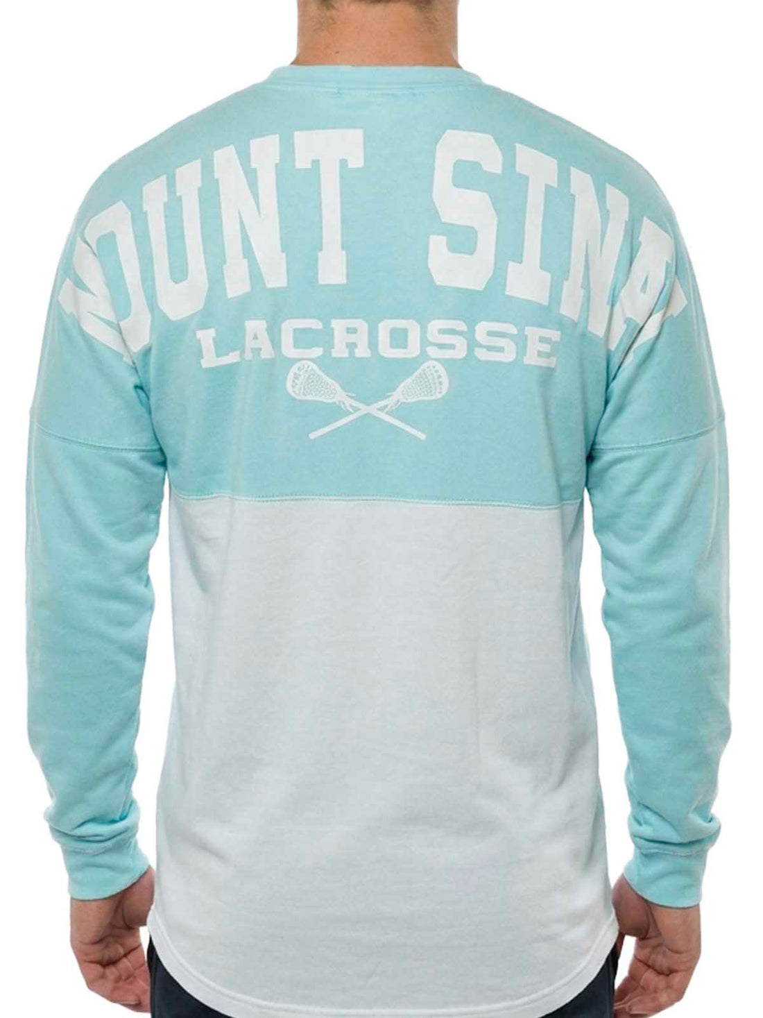 Basix Of America Mount Sinai Lacrosse Two Tone Fleece Crewneck Pullover Sweatshirt Mens Style : CNR-5000