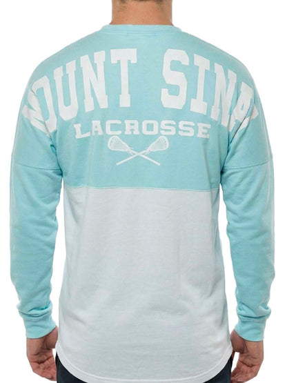 Basix Of America Mount Sinai Lacrosse Two Tone Fleece Crewneck Pullover Sweatshirt Mens Style : CNR-5000