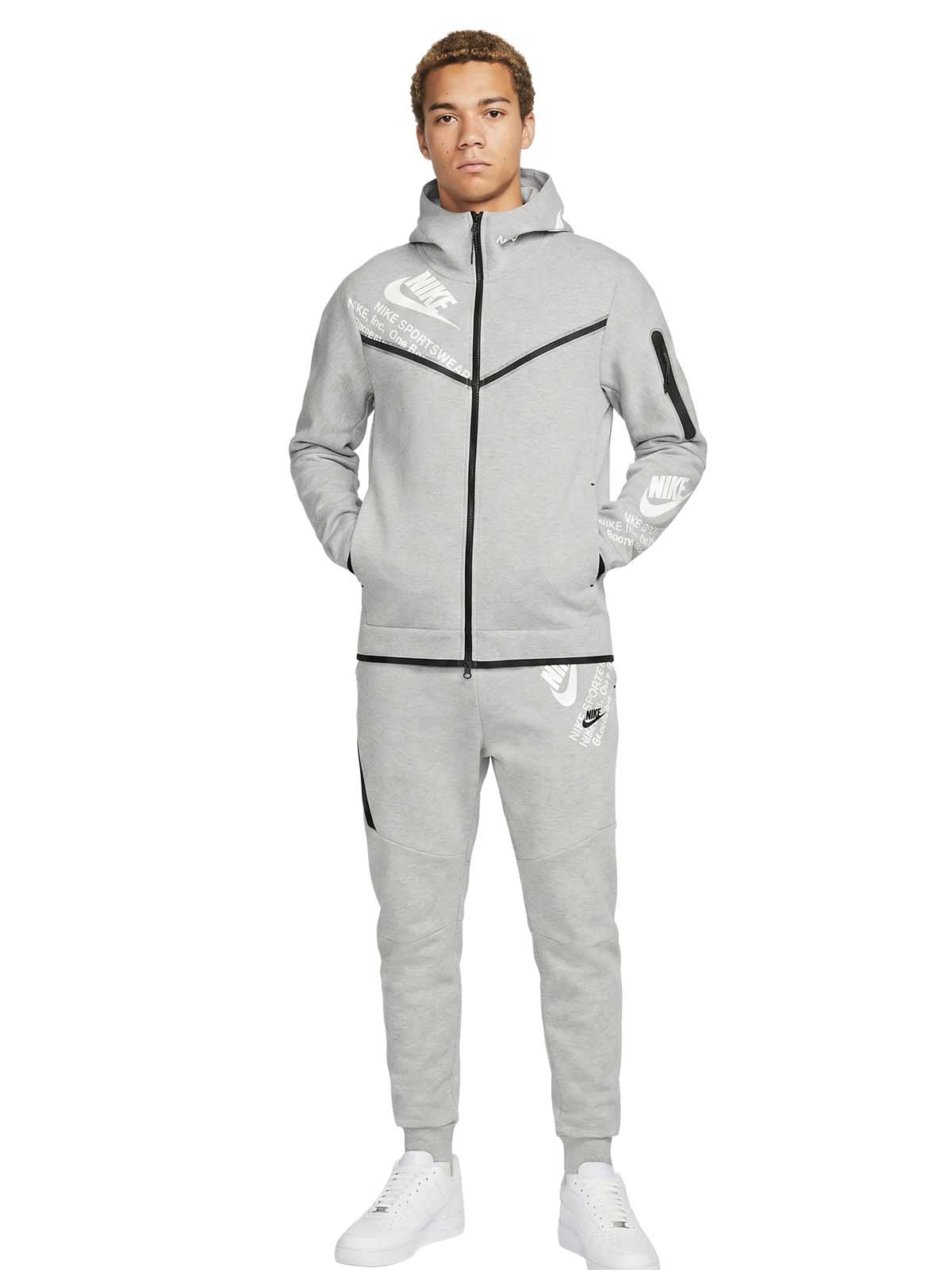 Nike Tech Fleece Graphic Full Zip Hoodie Grey