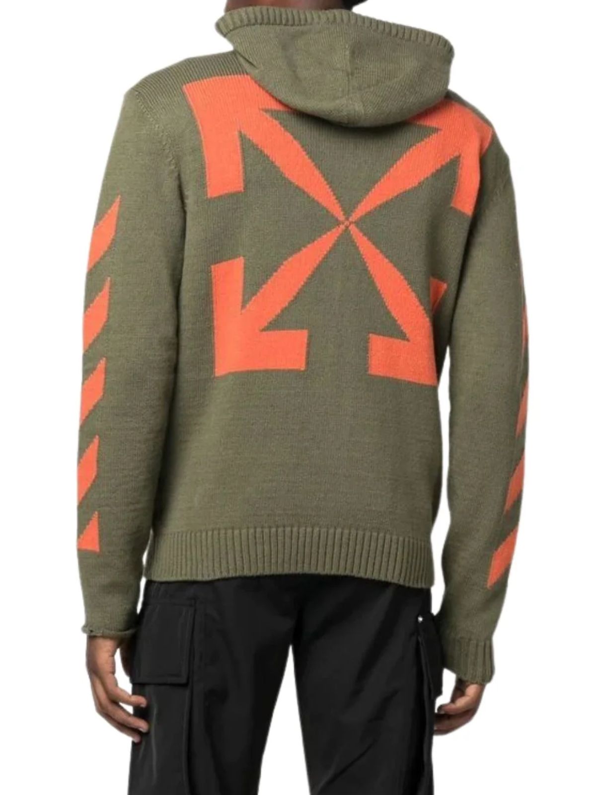 Off-white Diag Arrow Knit Zip Hoodie Mens Style : Omha080f22kni00