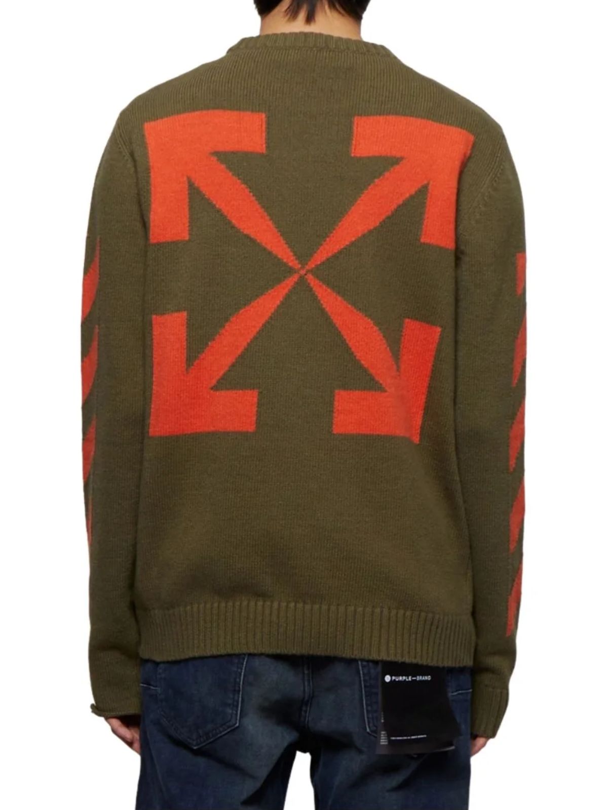 Off-white Diagonal Arrow Knit Crewneck Mens Style : Omhe023f22kni00