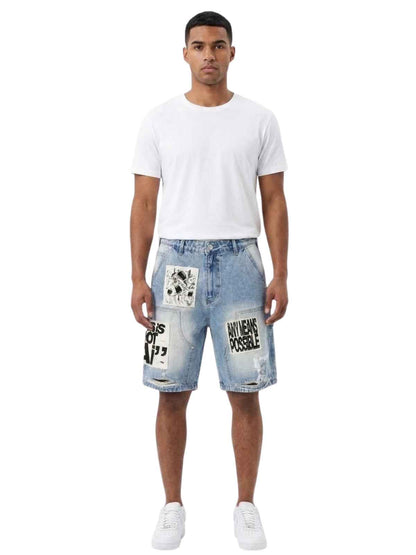 Mixed Emotion Ai Denim Shorts Mens Style : Mix-aids