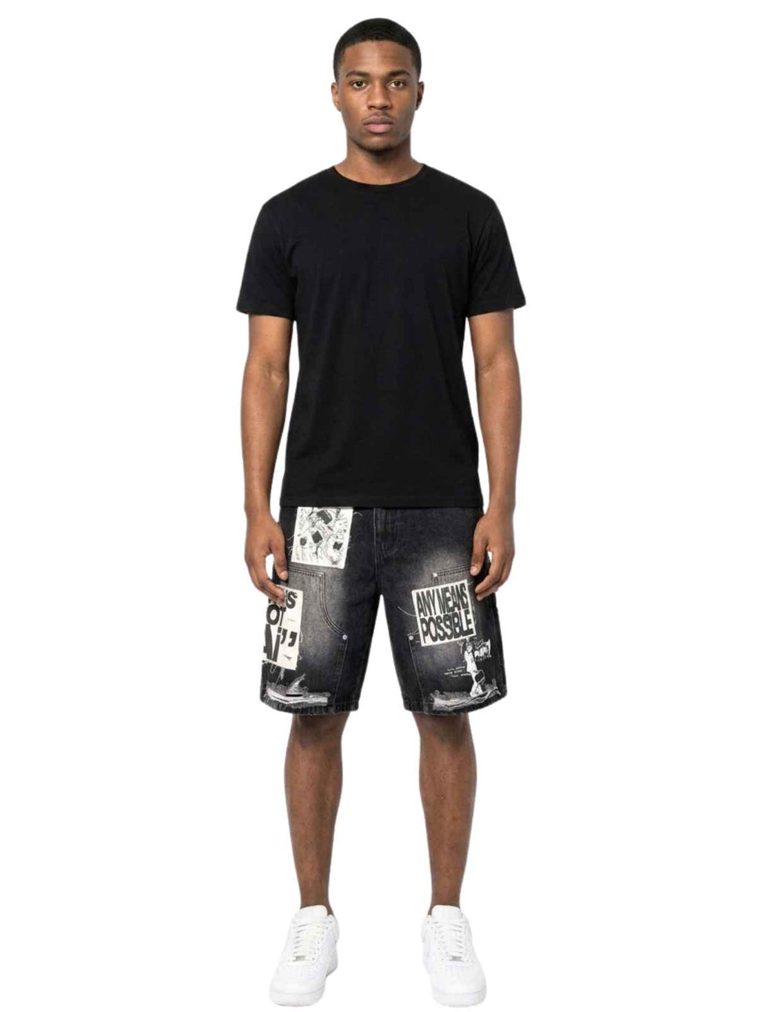 Mixed Emotion Ai Denim Shorts Mens Style : Mix-aids