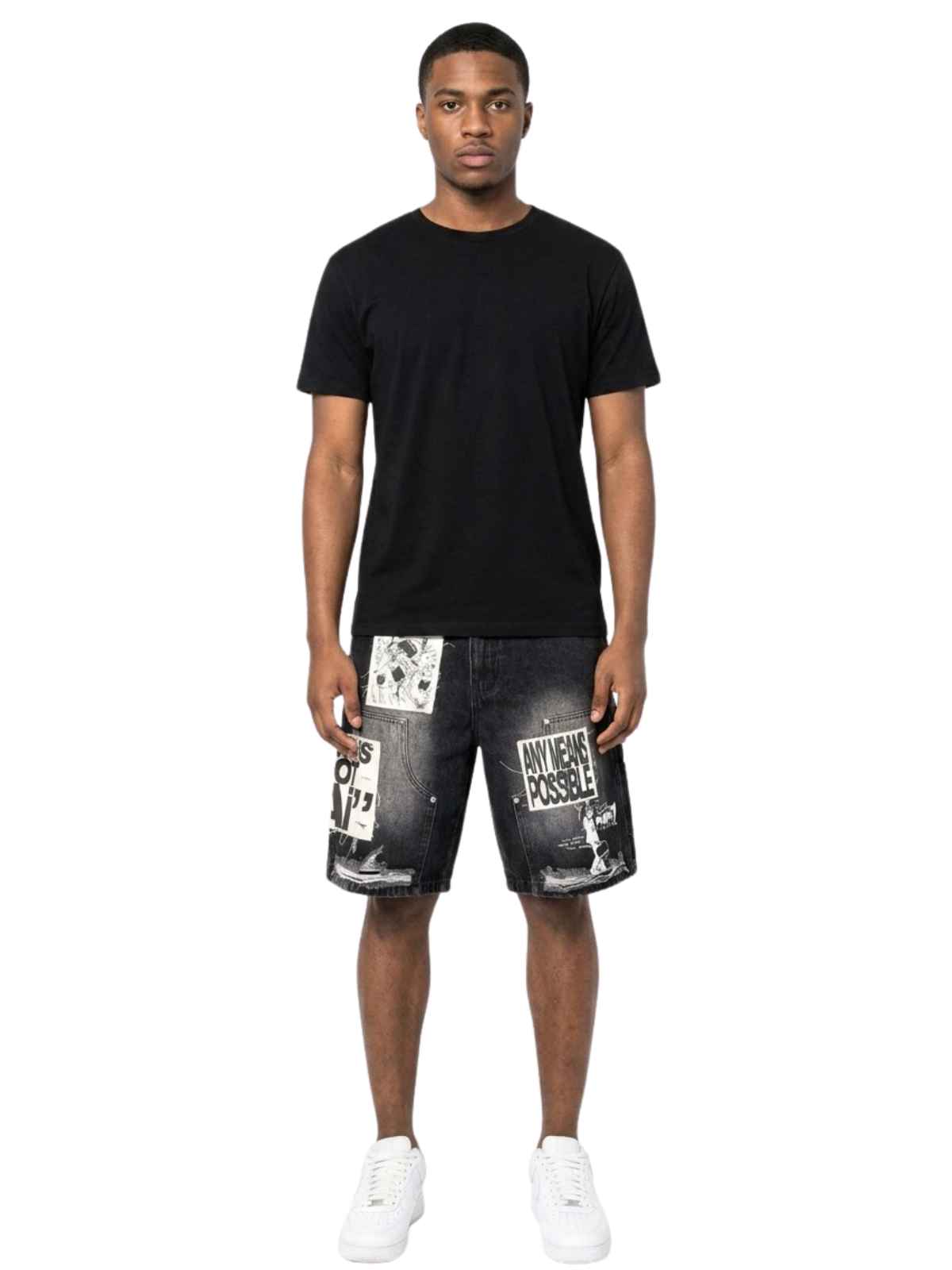 Mixed Emotion Ai Denim Shorts Mens Style : Mix-aids