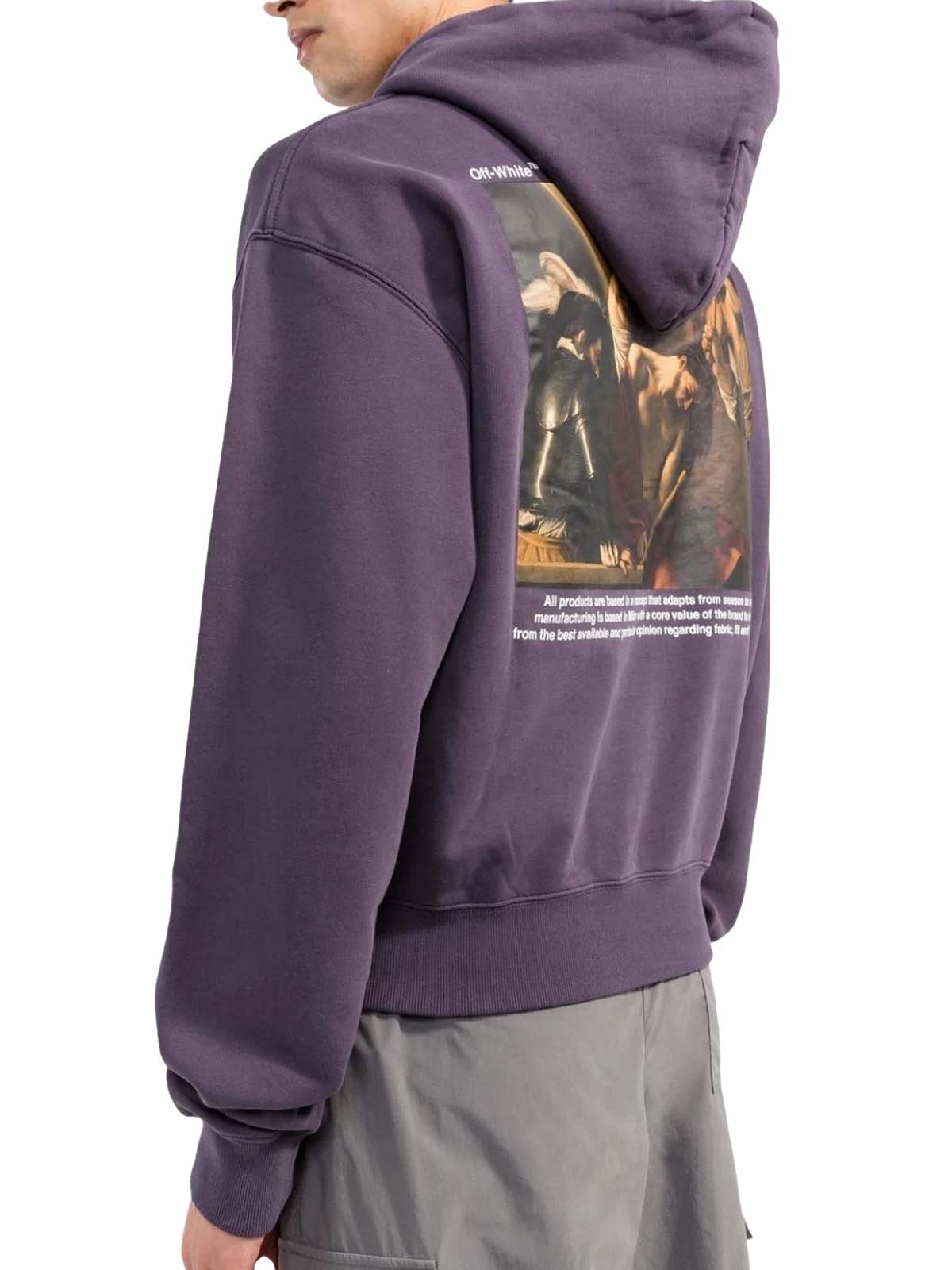 Off-white Caravag Crowning Over Hoodie Mens Style : Ombb037f22fle00